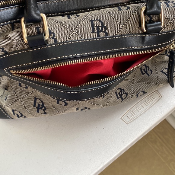 Dooney & Bourke Black And Grey Double Pocket Tote Bag - Picture 11 of 13